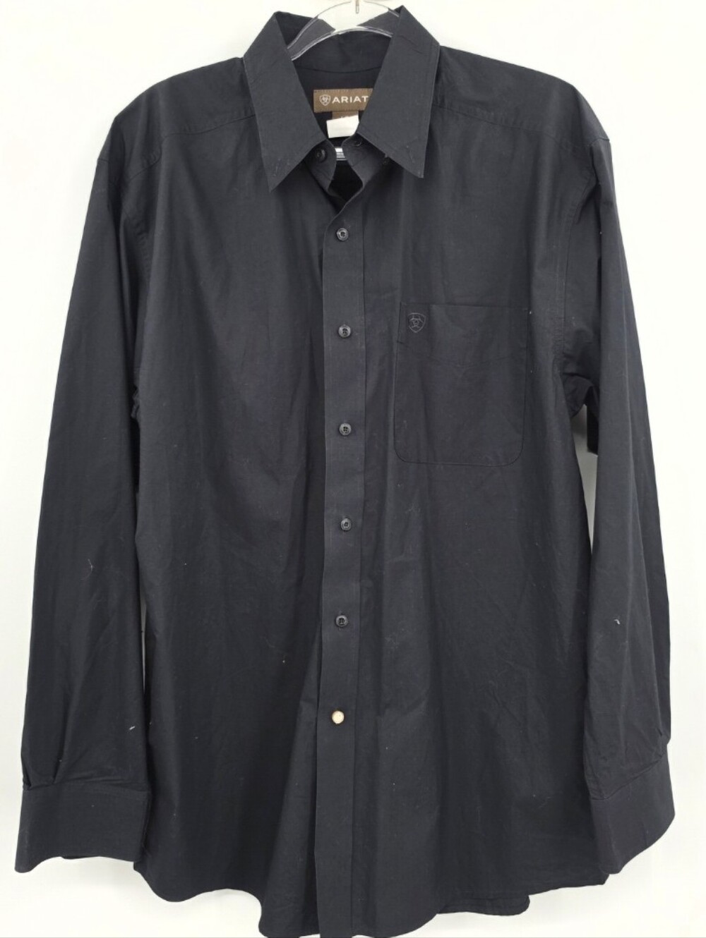 Ariat Alden Poplin Shirt Mens Long Sleeve Button Front Large Black Western
